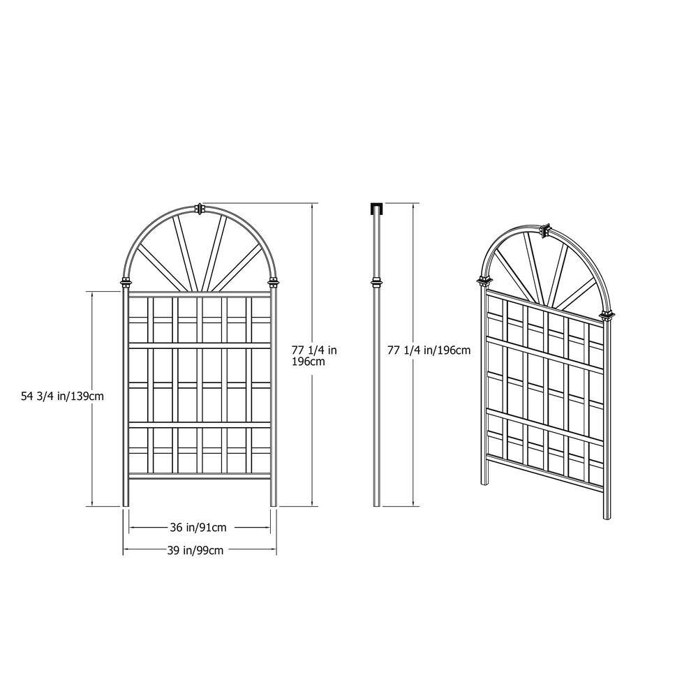 VITA 39"L x 77"H Athens Vinyl Trellis, White, VA68202