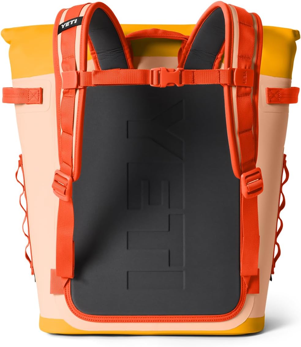 YETI Hopper M20 Series Backpack Soft Sided Coolers with MagShield Access, Peach/Beekeeper