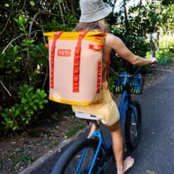 YETI Hopper M20 Series Backpack Soft Sided Coolers with MagShield Access, Peach/Beekeeper