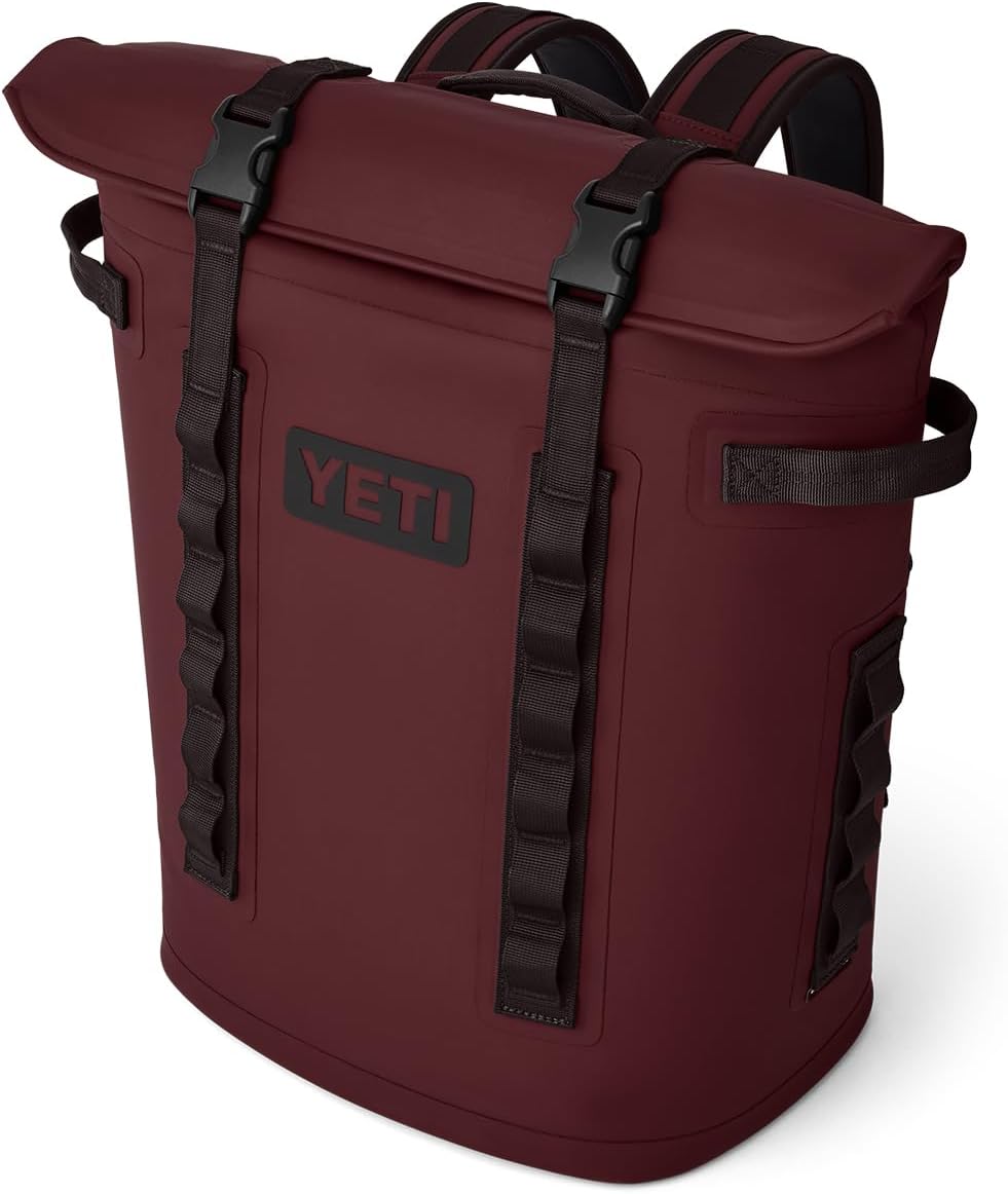 YETI Hopper M20 Series Backpack Soft Sided Coolers with MagShield Access, Wild Vine Red