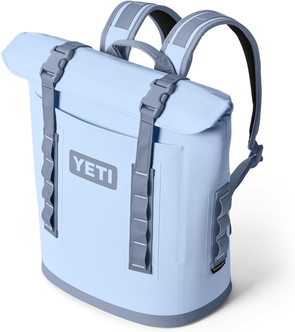 YETI Hopper M12 Series Backpack Soft Sided Coolers with MagShield Access, Big Sky Blue