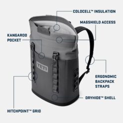 YETI Hopper M12 Series Backpack Soft Sided Coolers with MagShield Access, Big Wave Blue