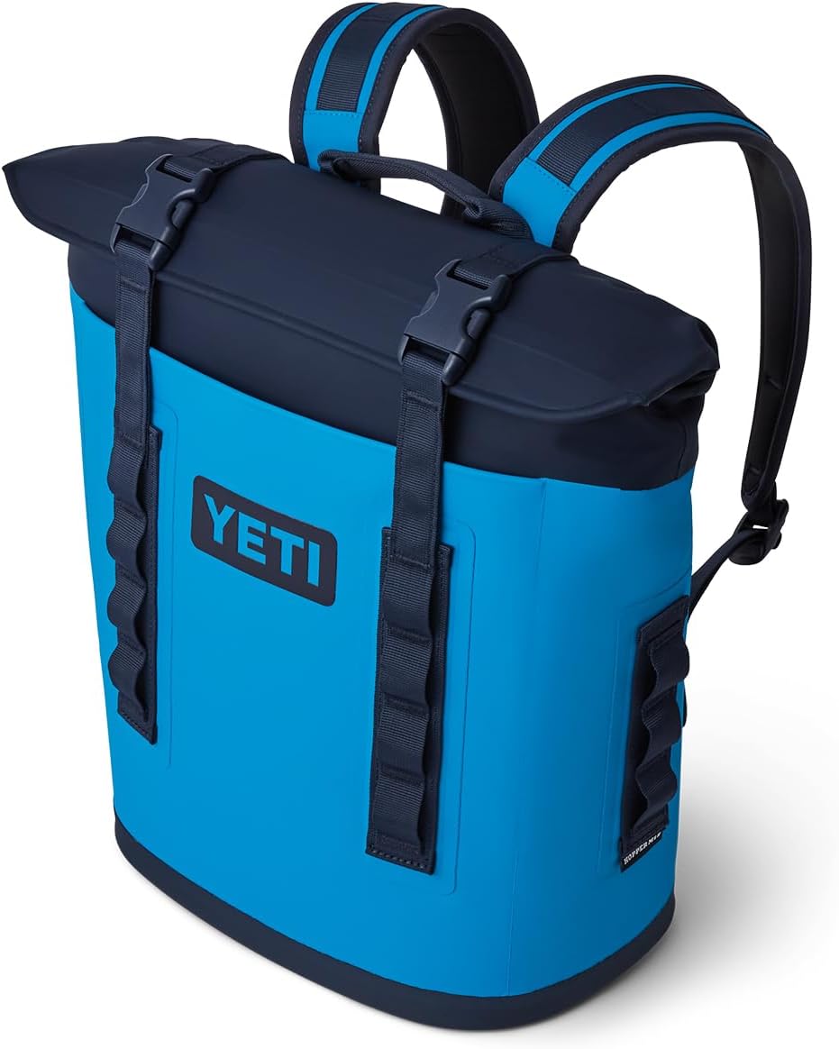 YETI Hopper M12 Series Backpack Soft Sided Coolers with MagShield Access, Big Wave Blue