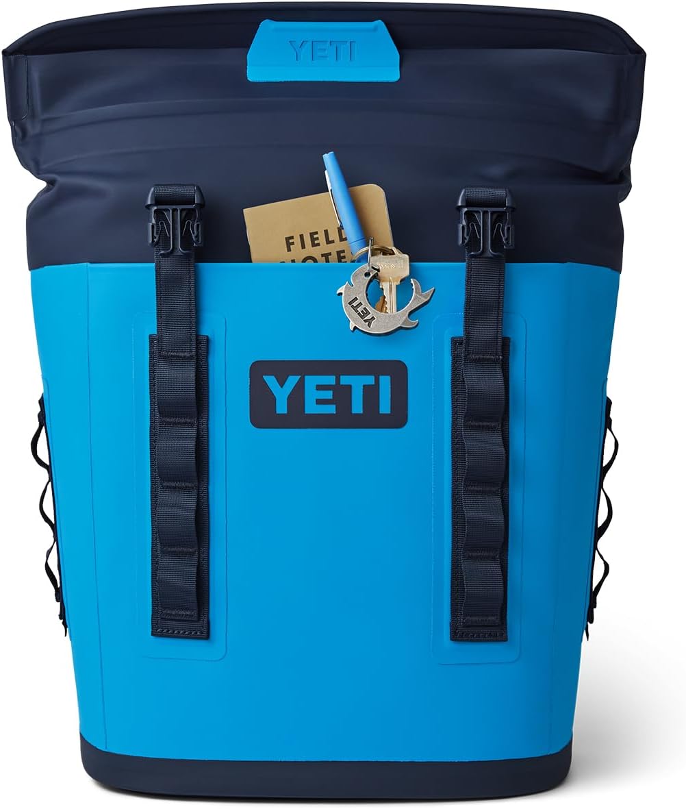 YETI Hopper M12 Series Backpack Soft Sided Coolers with MagShield Access, Big Wave Blue