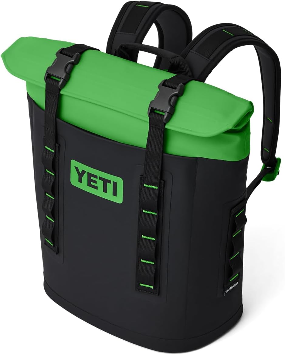 YETI Hopper M12 Series Backpack Soft Sided Coolers with MagShield Access, Canopy Green