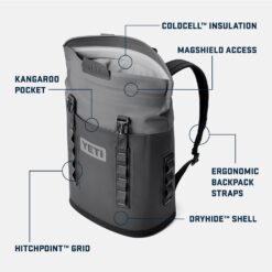 YETI Hopper M12 Series Backpack Soft Sided Coolers with MagShield Access, Canopy Green