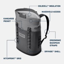 YETI Hopper M12 Series Backpack Soft Sided Coolers with MagShield Access, Cape Taupe