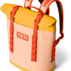 YETI Hopper M12 Series Backpack Soft Sided Coolers with MagShield Access, Peach/Beekeeper