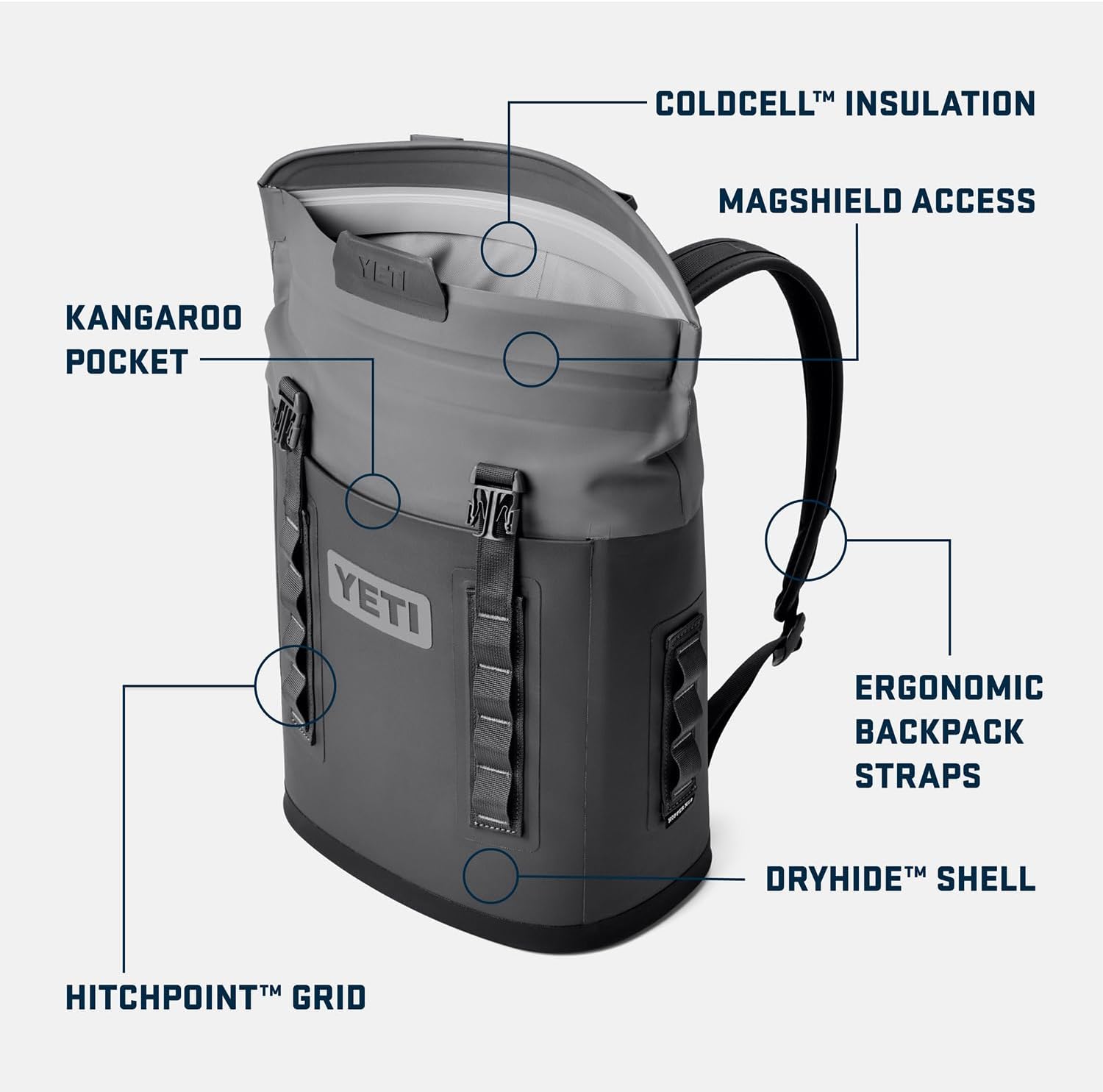 YETI Hopper M12 Series Backpack Soft Sided Coolers with MagShield Access, Sandstone Pink