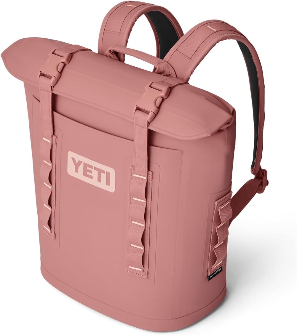 YETI Hopper M12 Series Backpack Soft Sided Coolers with MagShield Access, Sandstone Pink