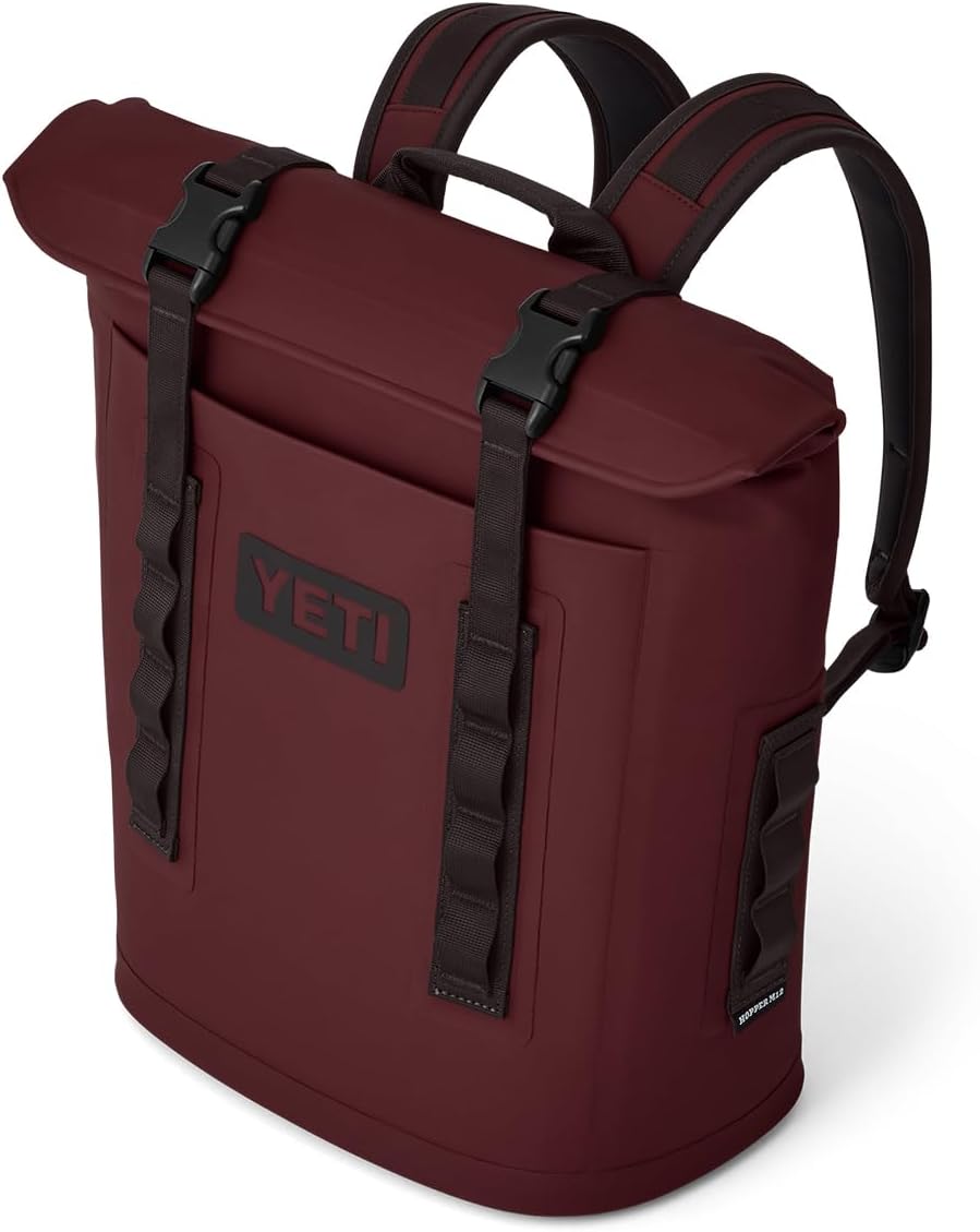 YETI Hopper M12 Series Backpack Soft Sided Coolers with MagShield Access, Wild Vine Red
