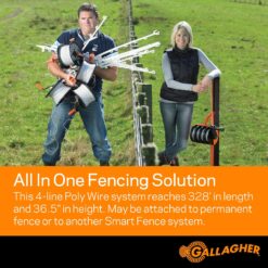 Gallagher Smart Fence 2 | Portable Fence for Containing Animals, Temporary Field Fencing, Quick and Easy Install, Safe and Versatile