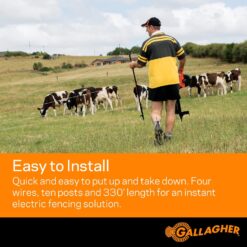 Gallagher Smart Fence 2 | Portable Fence for Containing Animals, Temporary Field Fencing, Quick and Easy Install, Safe and Versatile