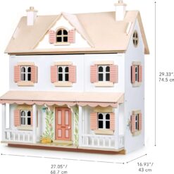 Tender Leaf Toys - Humming Bird House - 3 Story Large Wooden Colonial Style Doll House