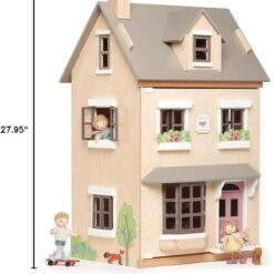 Tender Leaf Toys - Foxtail Villa - Furnished 27.95” Tall Town Style Pretend Play Doll House