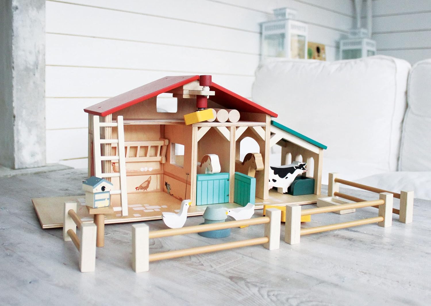 Tender Leaf Toys - Tender Leaf Farm - Realistic Colorful Wooden Farmhouse Toy Set