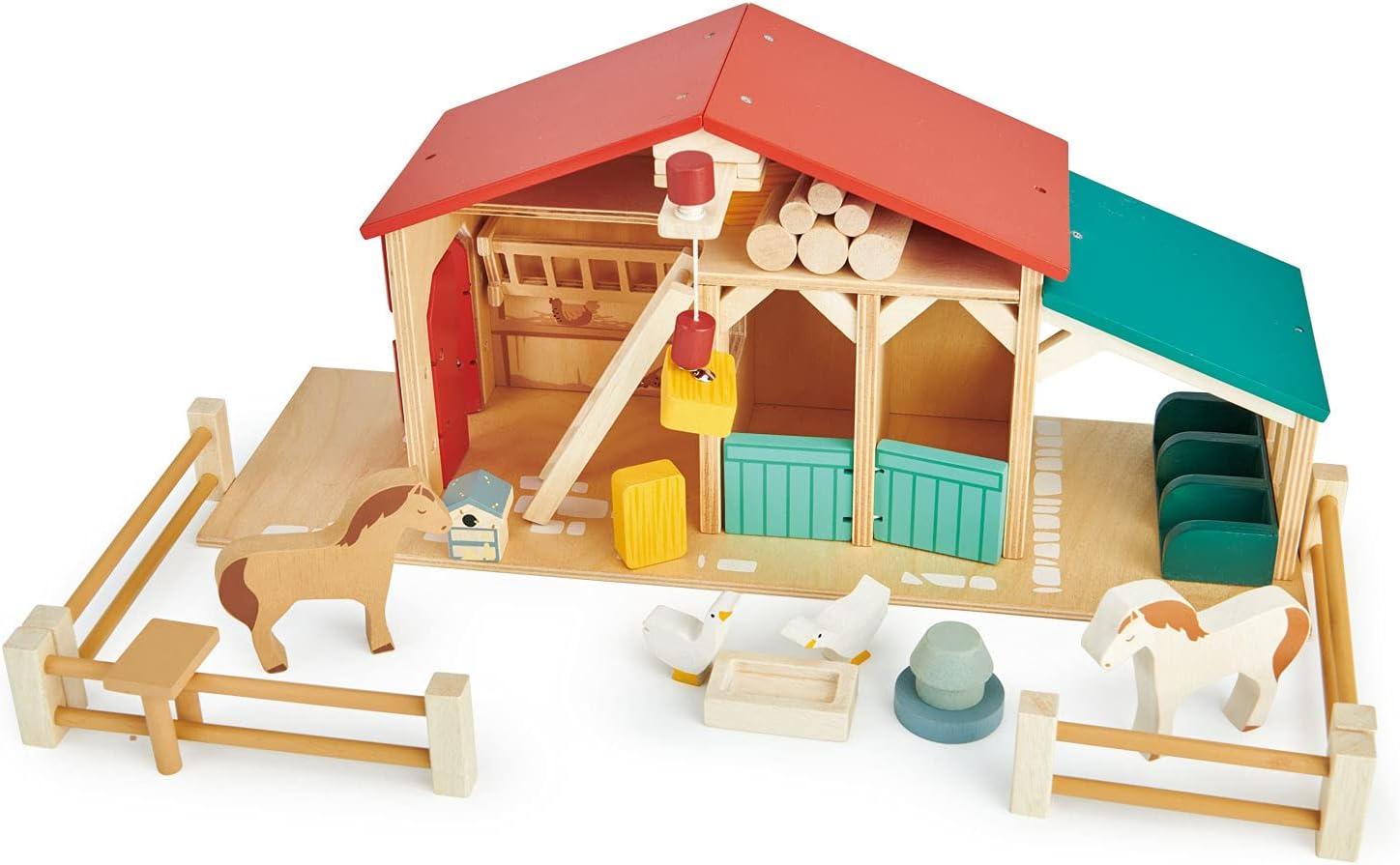 Tender Leaf Toys - Tender Leaf Farm - Realistic Colorful Wooden Farmhouse Toy Set