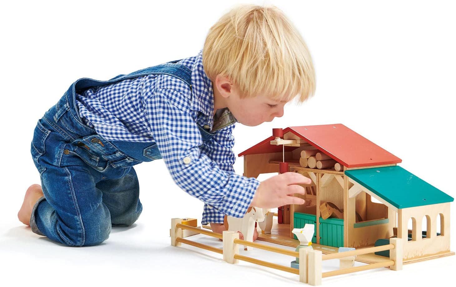 Tender Leaf Toys - Tender Leaf Farm - Realistic Colorful Wooden Farmhouse Toy Set