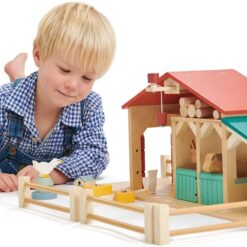 Tender Leaf Toys - Tender Leaf Farm - Realistic Colorful Wooden Farmhouse Toy Set