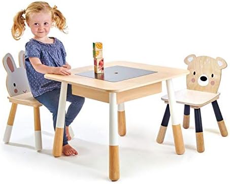 Tender Leaf Toys - Forest Table and Chairs Collections - Adorable Kids Size Art Play Game Table and Chairs