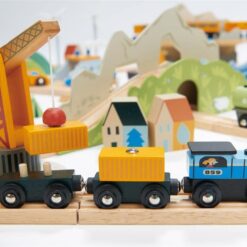 Tender Leaf Toys Mountain View Train Set, 57.09-inch Length, Recyclable Wood, Children, Indoor, Playsets