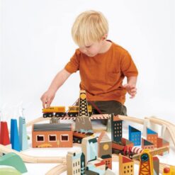 Tender Leaf Toys Mountain View Train Set, 57.09-inch Length, Recyclable Wood, Children, Indoor, Playsets