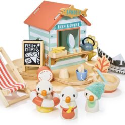 Tender Leaf Toys - Sandy’s Beach Hut - Wooden Toy Seagull Family