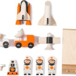 Tender Leaf Toys - Cosmic Rocket Set - 11 Pcs Wooden Rocket and Outer Space Themed Playset for Kids
