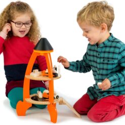 Tender Leaf Toys - Cosmic Rocket Set - 11 Pcs Wooden Rocket and Outer Space Themed Playset for Kids