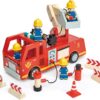 Tender Leaf Toys - Fire Engine - Wooden Fire Truck Toy with Firefighters and Accessories