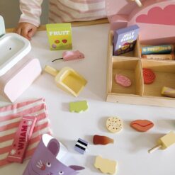 Tender Leaf Toys - Sweetie Pic’n’Mix Shop - Colorful Wood Retro-Style Candy Shop Play Set for Kids