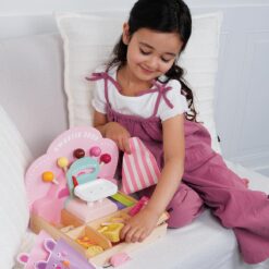 Tender Leaf Toys - Sweetie Pic’n’Mix Shop - Colorful Wood Retro-Style Candy Shop Play Set for Kids