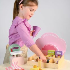 Tender Leaf Toys - Sweetie Pic’n’Mix Shop - Colorful Wood Retro-Style Candy Shop Play Set for Kids