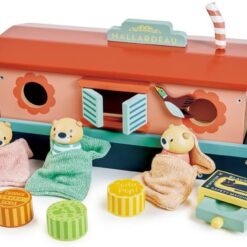 Tender Leaf Toys - Little Otter Canal Boat - 23 Pcs Furnished Wooden Boat Toy