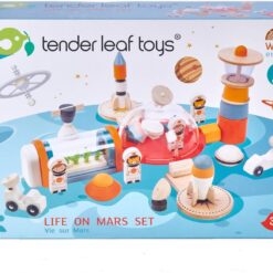 Tender Leaf Toys - Life on Mars Playset - S.T.E.M. Toy - 16 Pc Wooden Outer Space Themed Playset