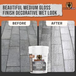 Paver Sealer - 8600 Wet Look (Medium Gloss) - 5 Gallon Covers up to 875-1250 sq ft (2 Coats)| Concrete Sealer Outdoor