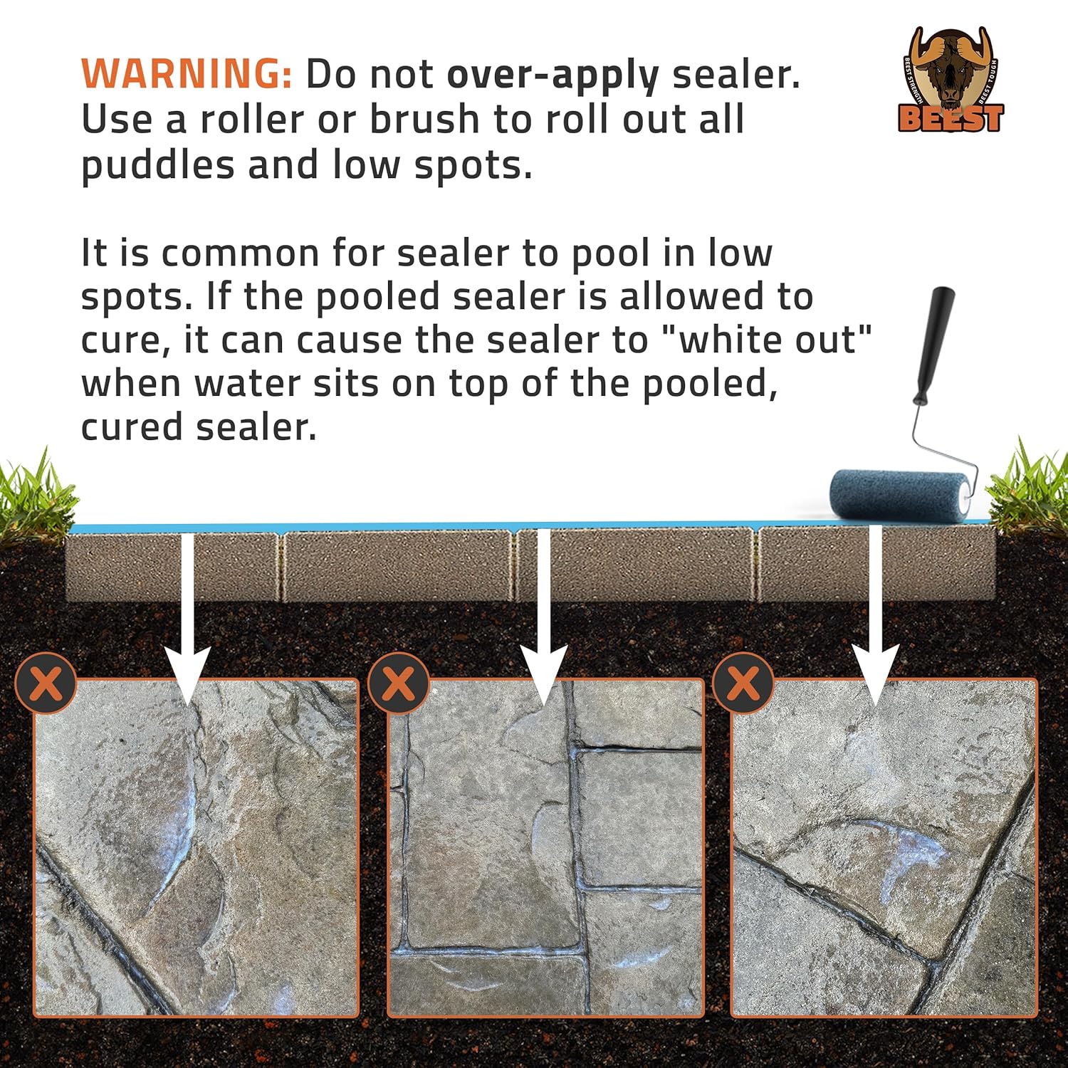 Paver Sealer - 8600 Wet Look (Medium Gloss) - 5 Gallon Covers up to 875-1250 sq ft (2 Coats)| Concrete Sealer Outdoor