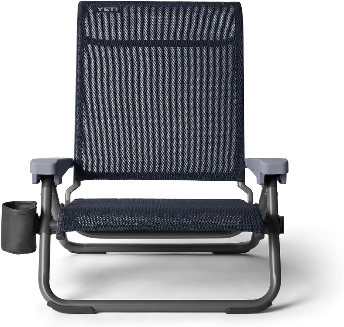 YETI Hondo Reclining Beach Chair, Breathable, UV-Resistant, and Supports up to 350 lbs, Navy