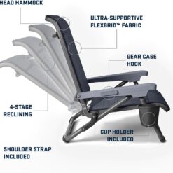 YETI Hondo Reclining Beach Chair, Breathable, UV-Resistant, and Supports up to 350 lbs, Seafoam