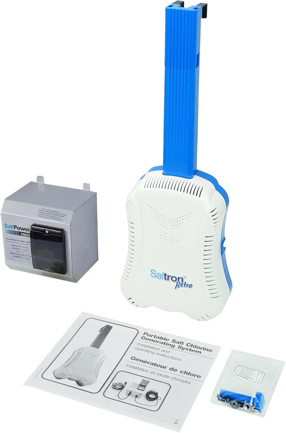 Solaxx Saltron Retro - Salt Chlorine Generator for Above Ground Pools - Up to 20,000 Gallons Max - Self Cleaning, Built in Timer - CLG10A Salt Water Chlorinator System