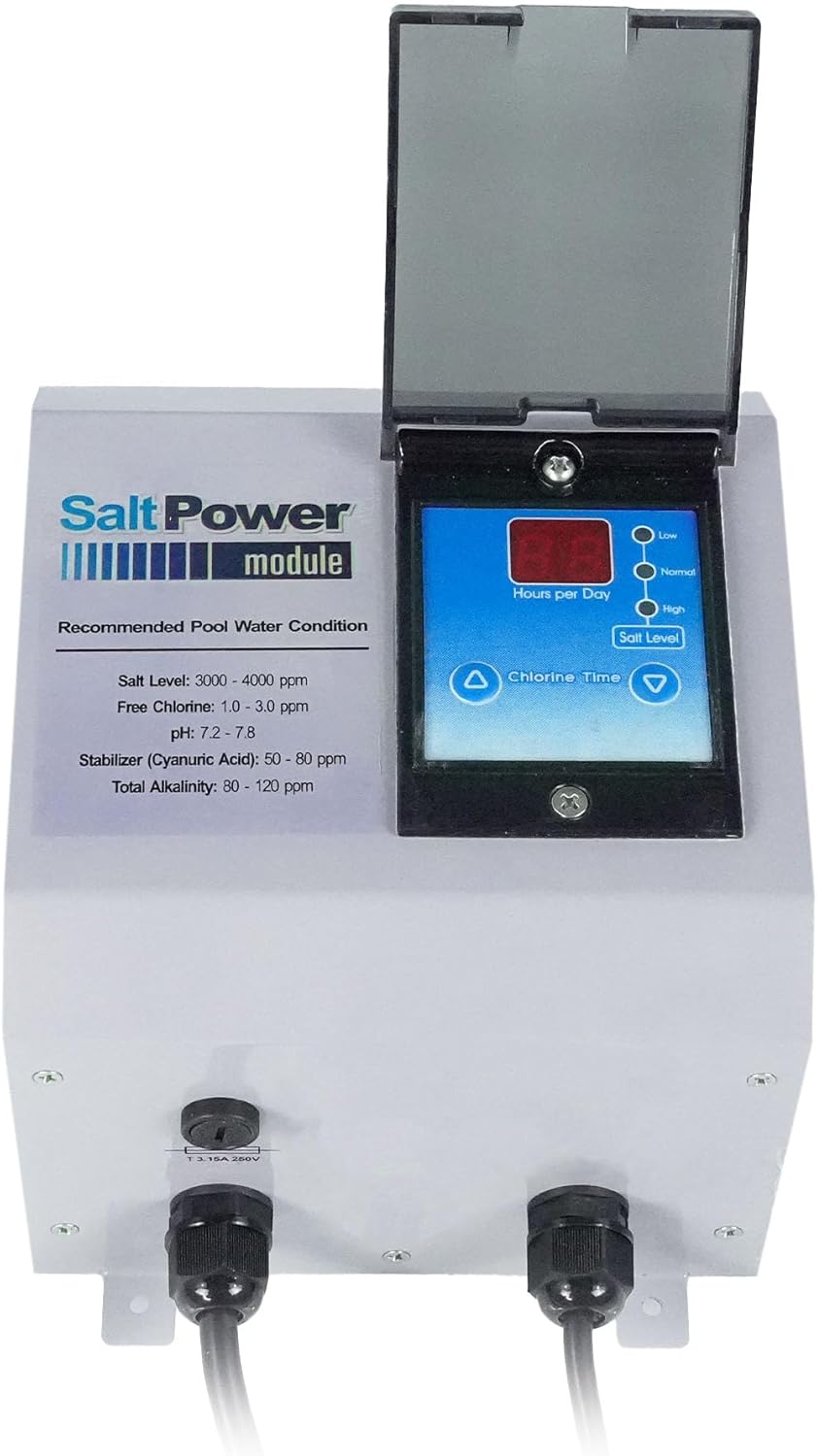 Solaxx Saltron Retro - Salt Chlorine Generator for Above Ground Pools - Up to 20,000 Gallons Max - Self Cleaning, Built in Timer - CLG10A Salt Water Chlorinator System