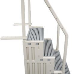 Confer Plastics Step-1X: Sturdy Above Ground Entry System - Proudly Made in USA. Warm Grey with Grey Treads