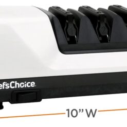 Chef’sChoice Professional Electric Knife Sharpeners for 15- and 20-Degree Straight-Edge and Serrated Knives with Diamond Abrasives & Precision Angle Control, 3-Stage, White