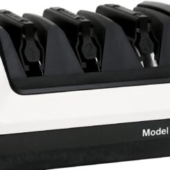 Chef’sChoice Professional Electric Knife Sharpeners for 15- and 20-Degree Straight-Edge and Serrated Knives with Diamond Abrasives & Precision Angle Control, 3-Stage, White