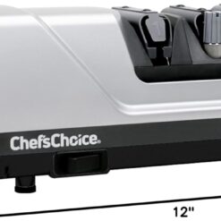 Chef’sChoice Professional Electric Knife Sharpeners Sharpening Station With 100-Percent Diamond Abrasives And Precision Angle Guides For 20-Degree Straight-Edge and Serrated Knives, 3-Stage, Silver