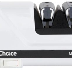 Chef’sChoice Professional Electric Knife Sharpeners FlexHone/Strop With 100-Percent Diamond Abrasives And Precision Angle Guides For 20-Degree Straight-Edge and Serrated Knives, 2-Stage, White