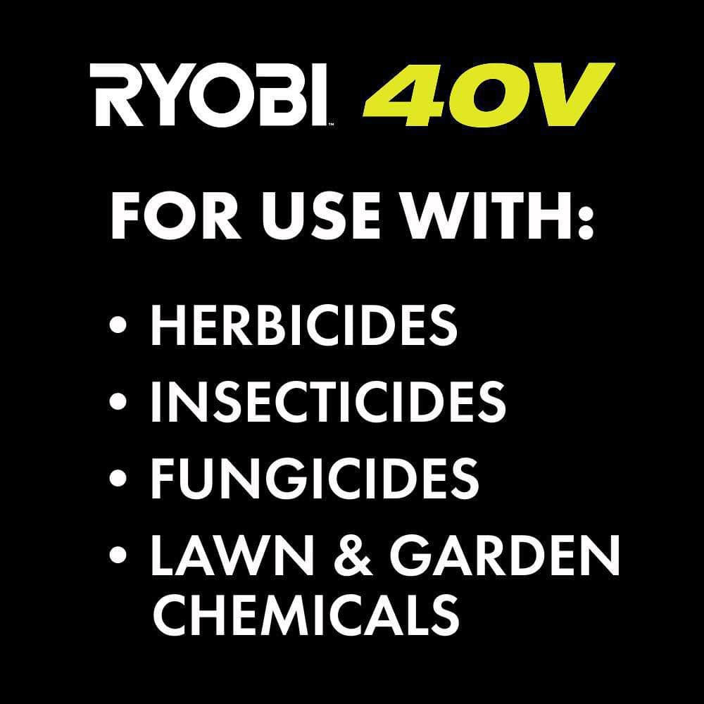 RYOBI 40V Cordless Battery 4 Gal. Backpack Chemical Sprayer with 2.0 Ah Battery and Charger RY40310