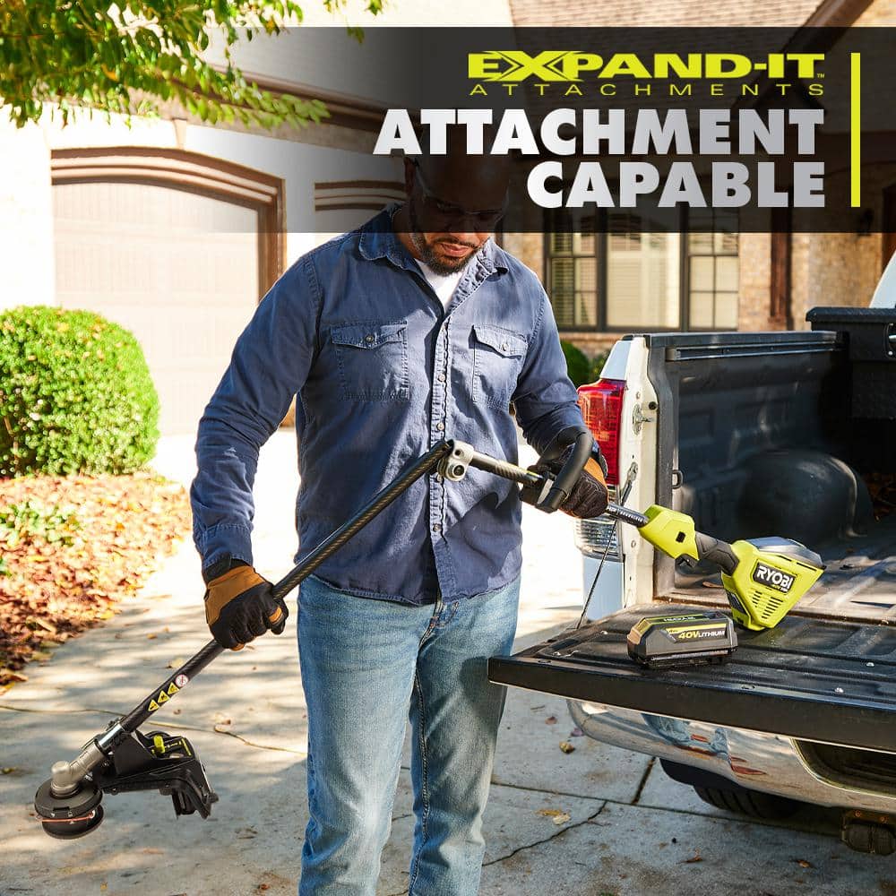 RYOBI 40V HP Brushless 16 in. Cordless Carbon Fiber Shaft Attachment Capable String Trimmer with 4.0 Ah Battery and Charger RY40HPST01K