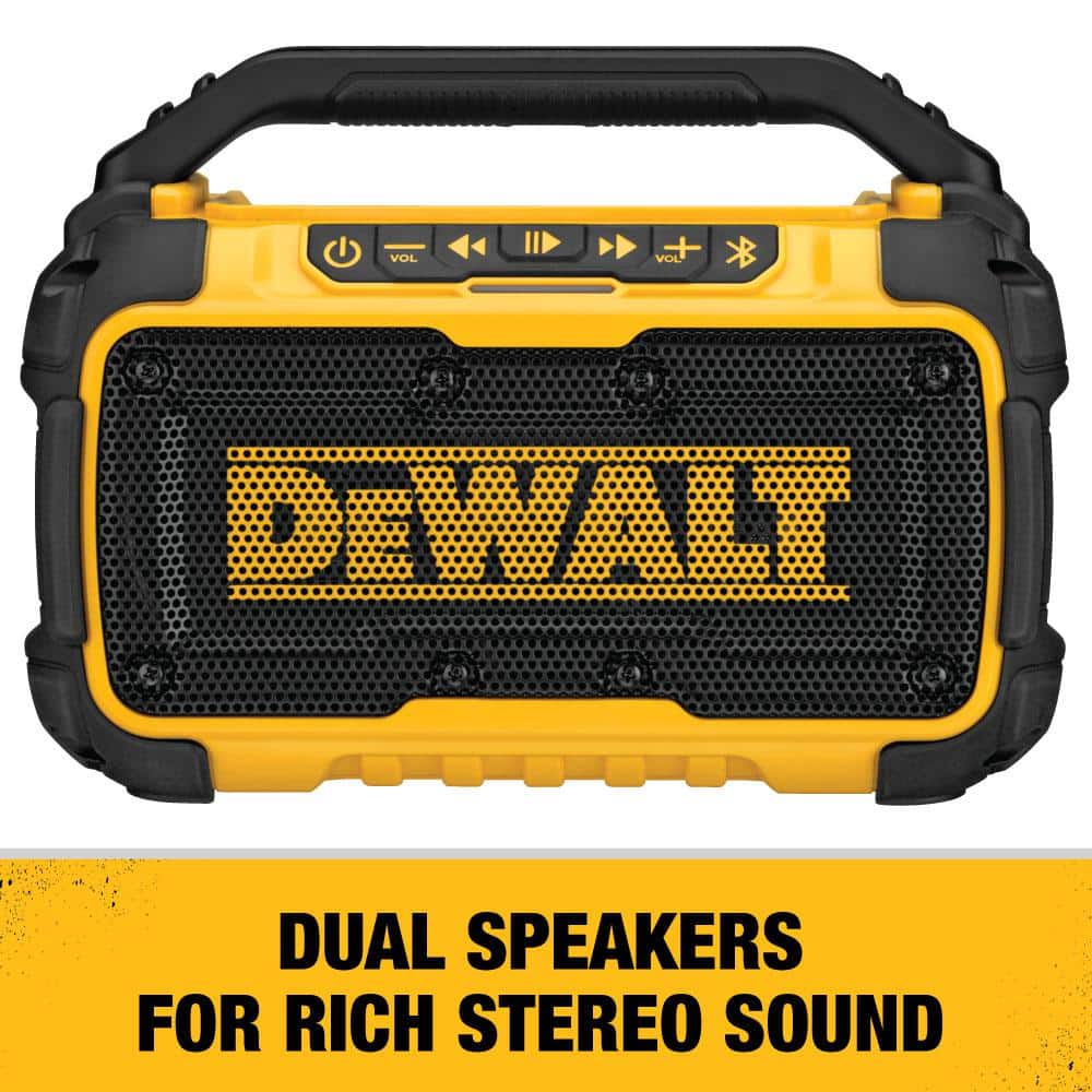 DEWALT 20V MAX Lithium-Ion Cordless Bluetooth Speaker with POWERSTACK 1.7 Ah Battery Pack and Charger DCR010WDCBP034C