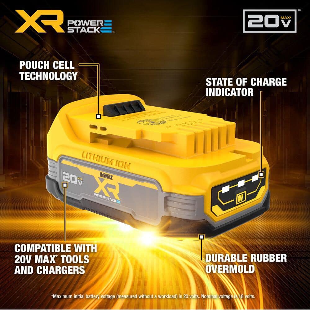 DEWALT 20V MAX Lithium-Ion Cordless Bluetooth Speaker with POWERSTACK 1.7 Ah Battery Pack and Charger DCR010WDCBP034C